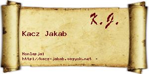 Kacz Jakab névjegykártya